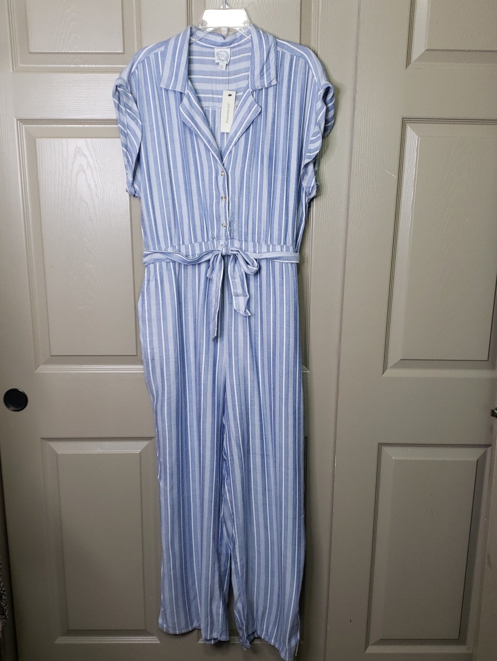 Blue Rain Light Blue & White Striped Jumper